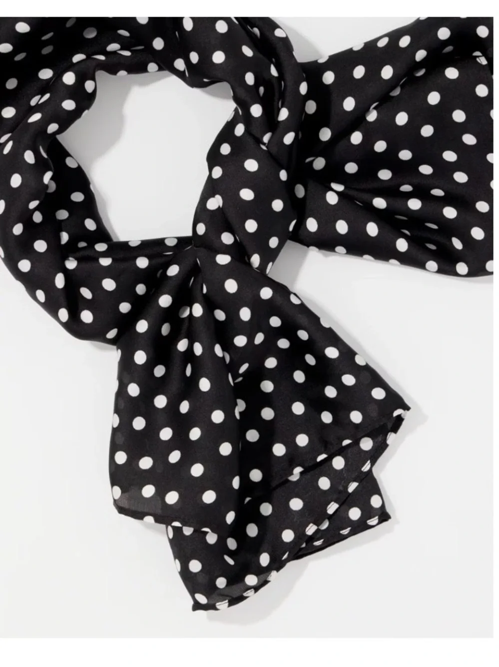 Polka Dot Silk Neck Scarf - Black/White - NEW WITH TAGS